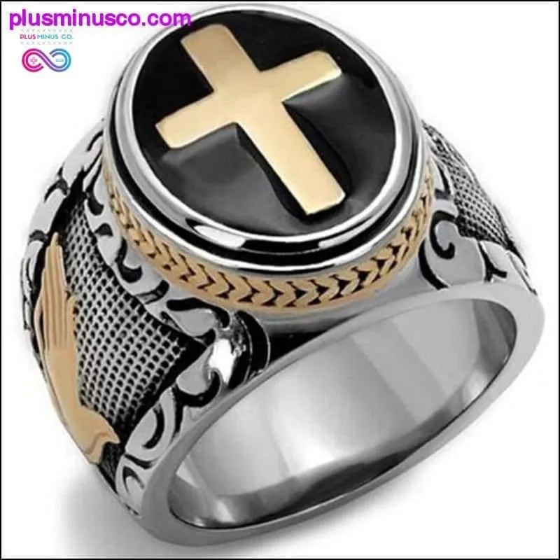 Vintage Silver Gold Holy Cross Ring