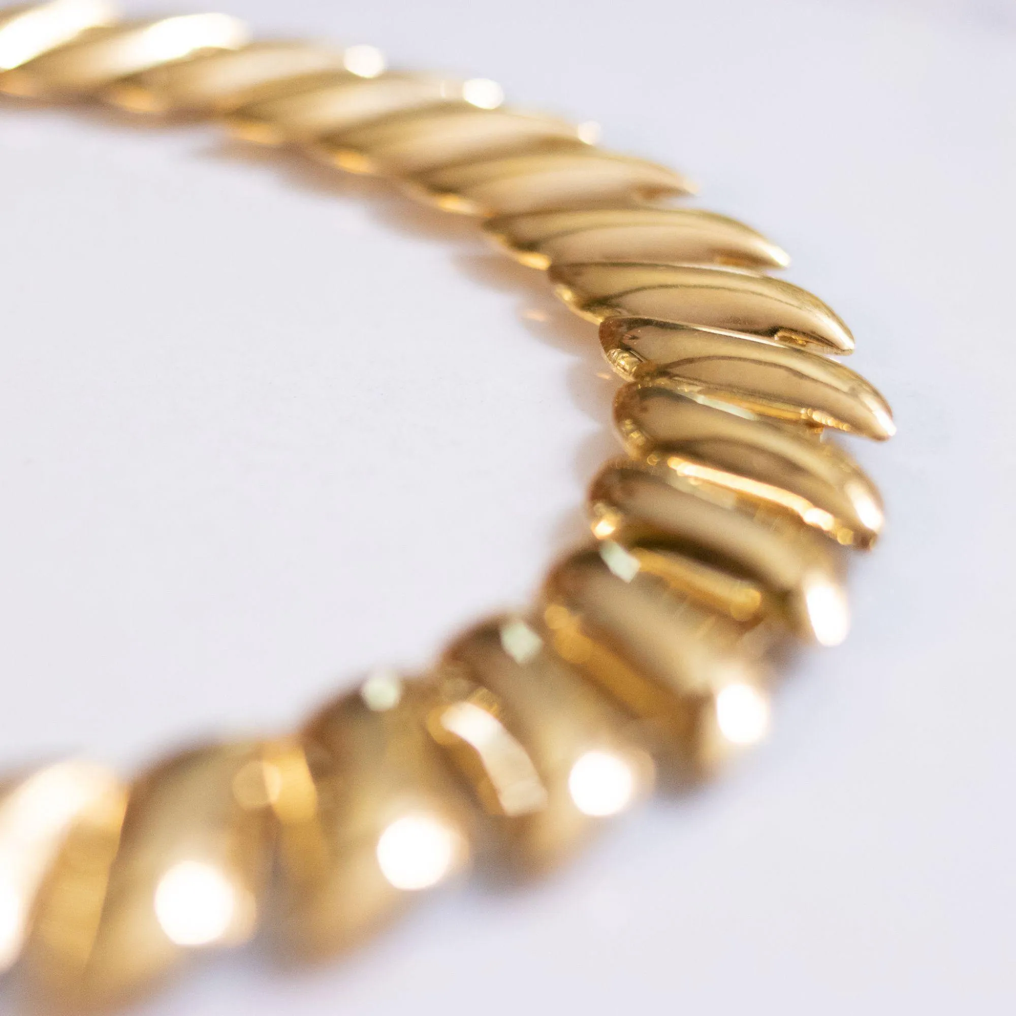 Vintage Swirl Flat Link Chain Necklace
