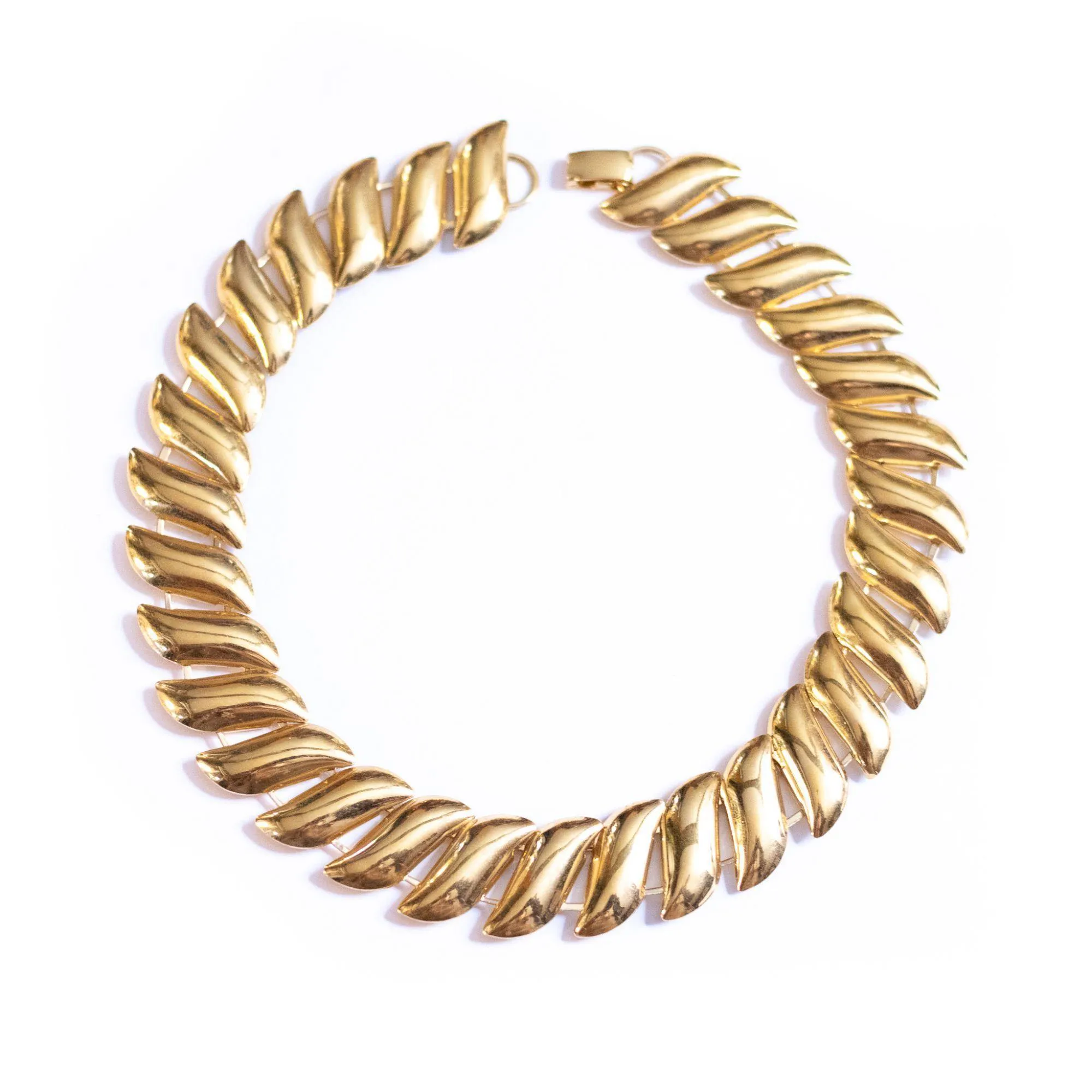 Vintage Swirl Flat Link Chain Necklace
