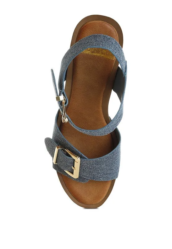 Vipasa Studded Denim Clog Sandals