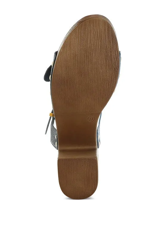 Vipasa Studded Denim Clog Sandals
