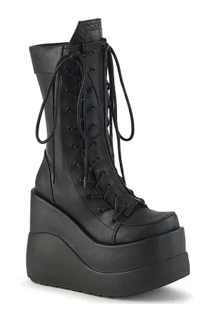 VOID-118 Knee Boot | Black Faux Leather