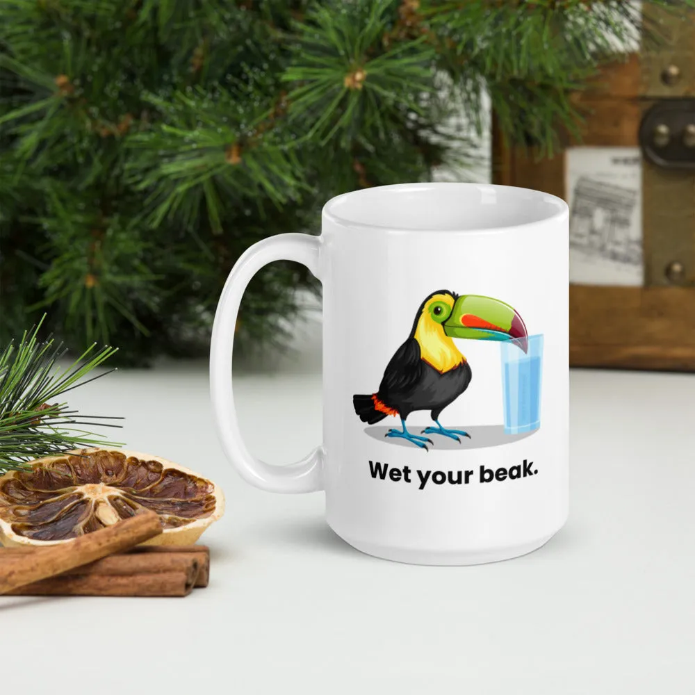 Wet Your Beak Official Mug - the All-In Podcast with Chamath Palihapitiya, Jason Calcanis, David Sacks and David Friedberg Coffee Mug