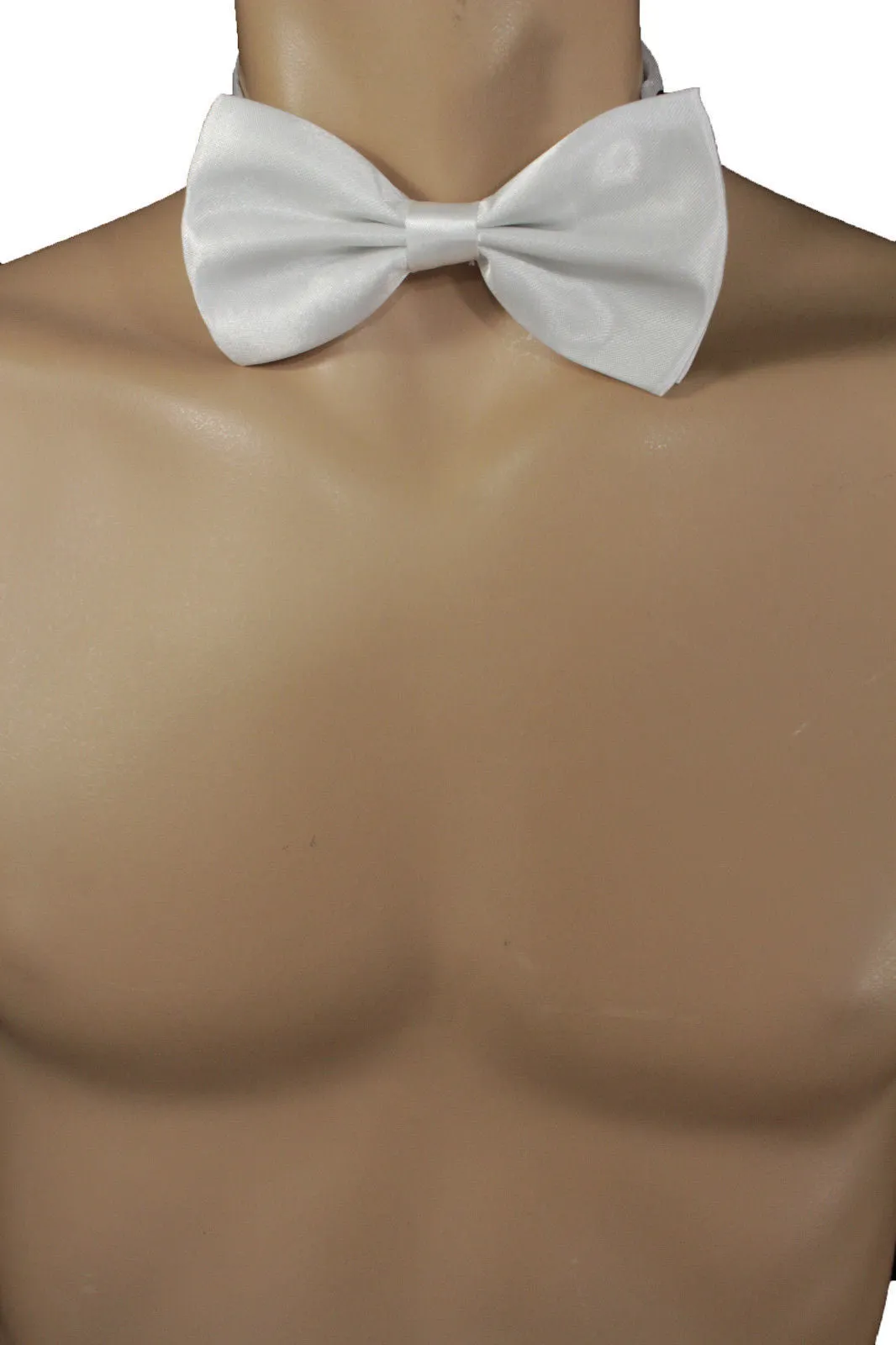 White Fabric Neck Bow Tie Tuxedo Costume Men Women Teens And Kids