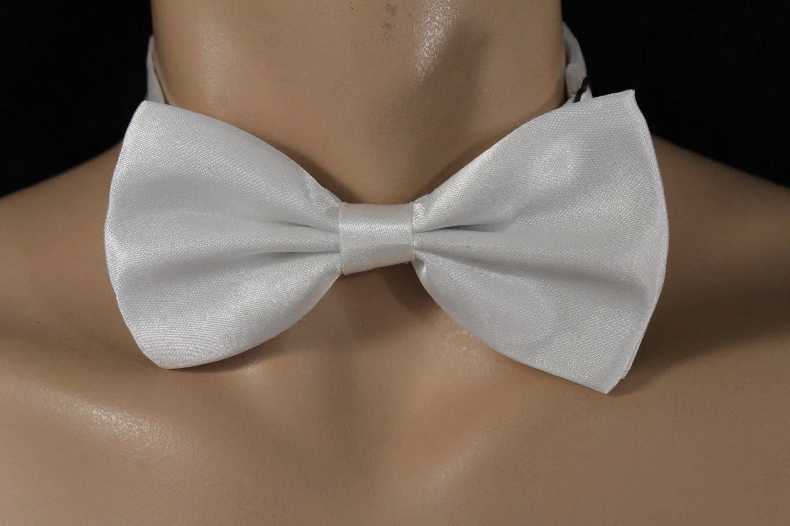 White Fabric Neck Bow Tie Tuxedo Costume Men Women Teens And Kids