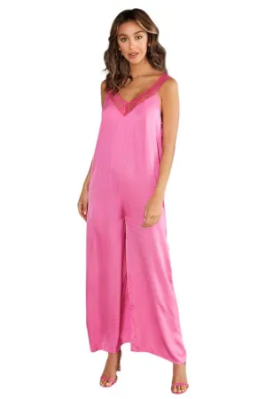 Wide Leg Silk Jumpsuit