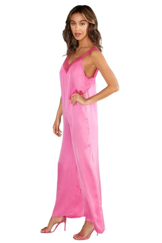 Wide Leg Silk Jumpsuit