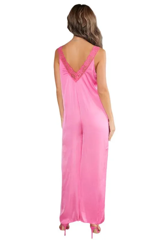 Wide Leg Silk Jumpsuit