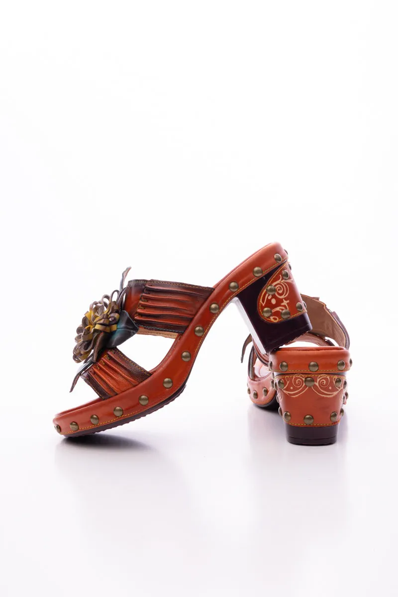 Wish Upon A Dream Studded Floral Leather Mule