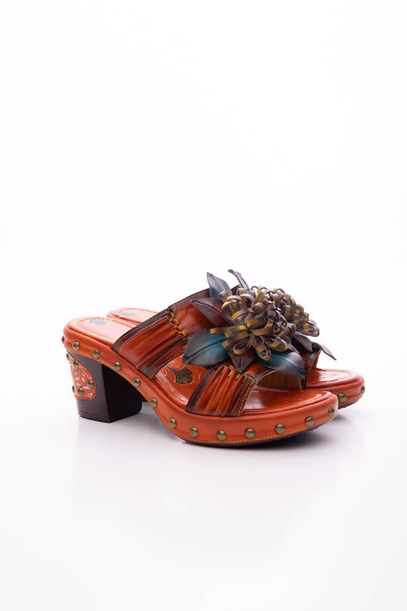 Wish Upon A Dream Studded Floral Leather Mule