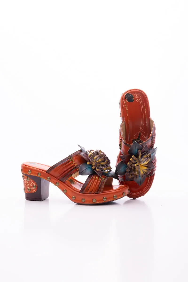 Wish Upon A Dream Studded Floral Leather Mule