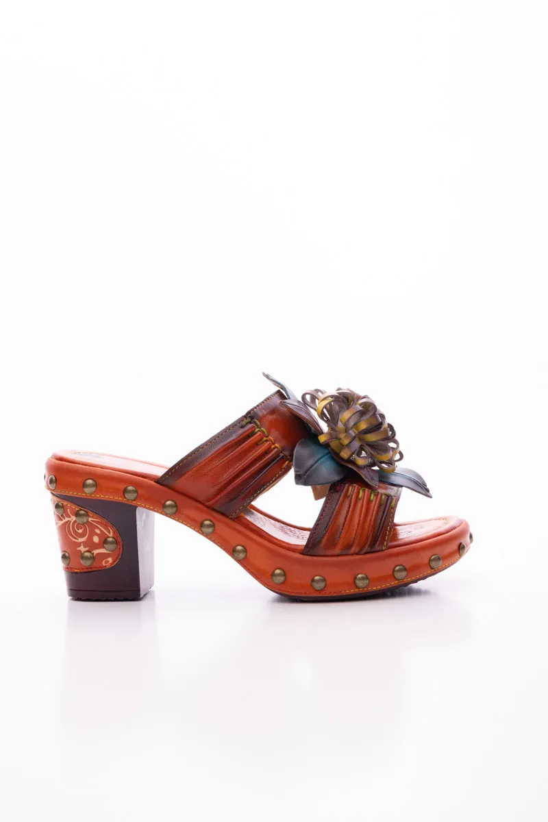 Wish Upon A Dream Studded Floral Leather Mule