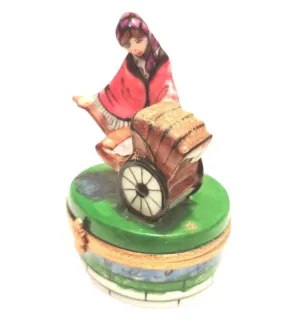 Woman w Baby Carriage Rickshaw Stroller
