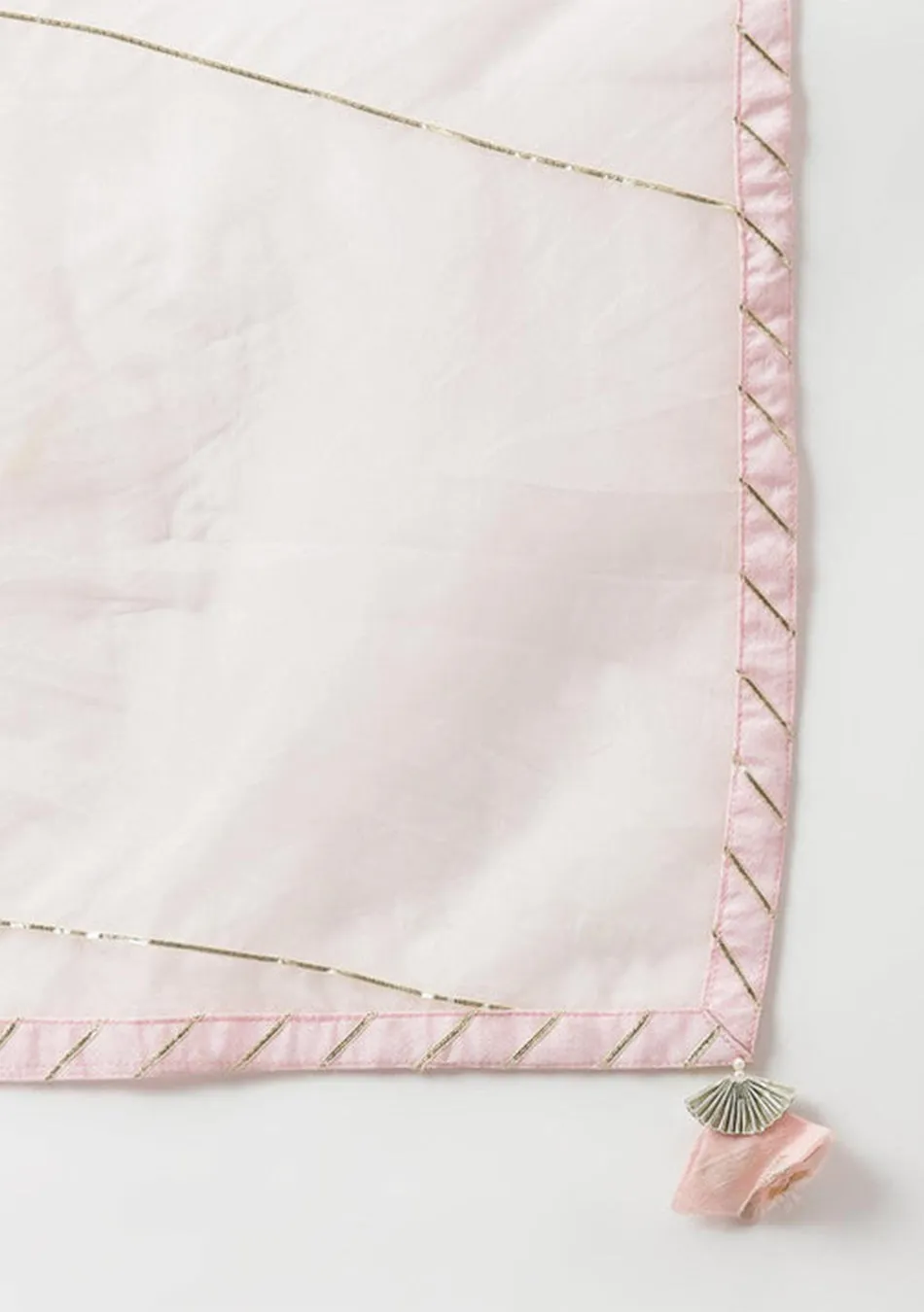 Women Pink Yoke Design Zardozi Chanderi Silk Kurta with Sharara & With Dupatta