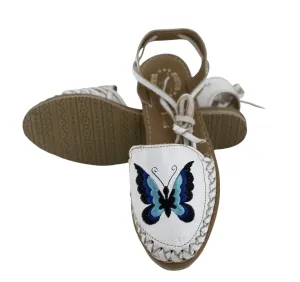 Women’s White Mariposa Lace-Up Sandles