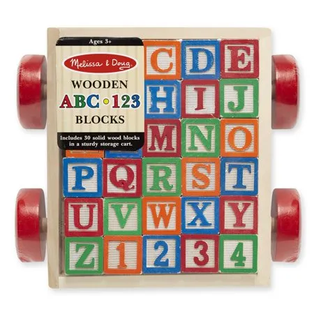 Wooden ABC/123 Block Cart