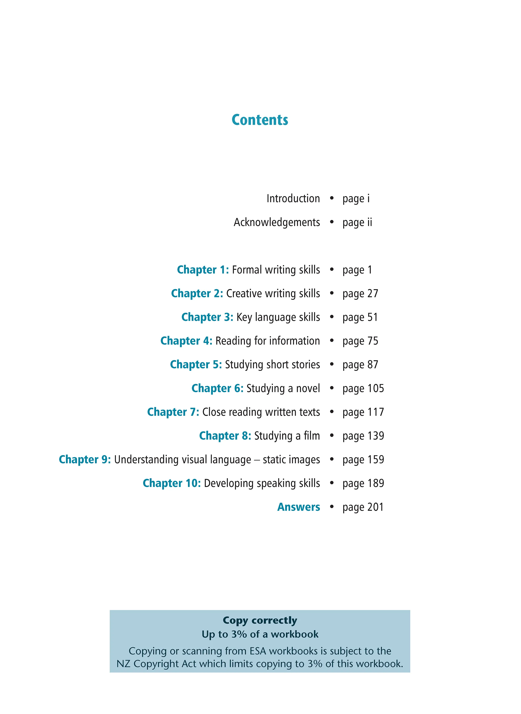 Year 10 English Learning Workbook