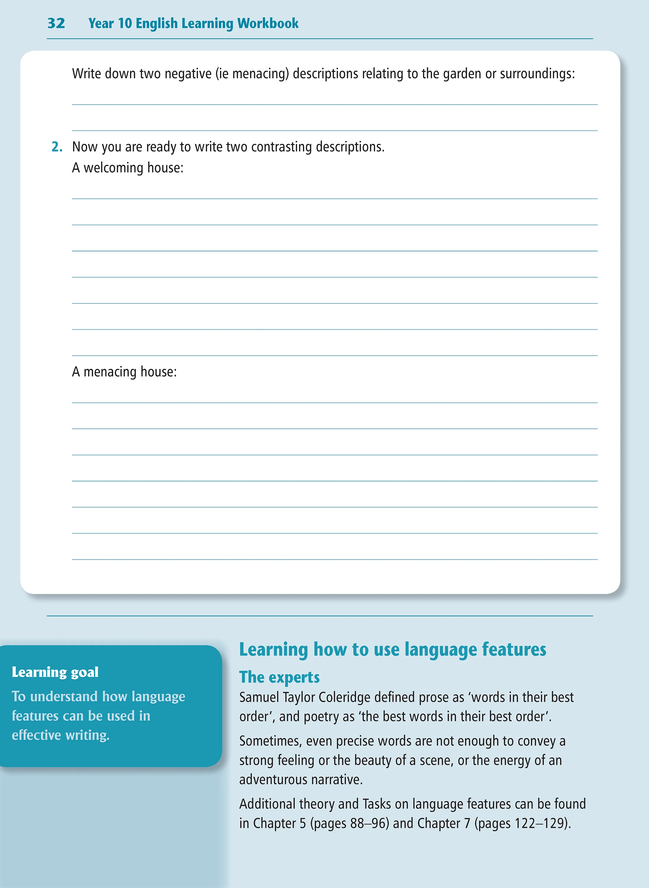 Year 10 English Learning Workbook