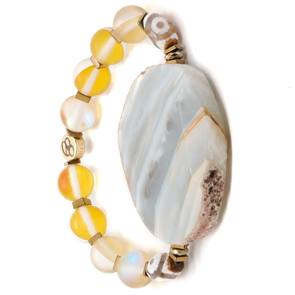 YELLOW CHUNKY AGATE BRACELET