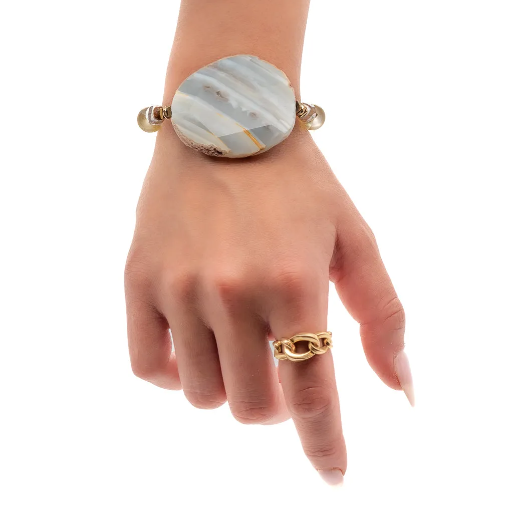 YELLOW CHUNKY AGATE BRACELET