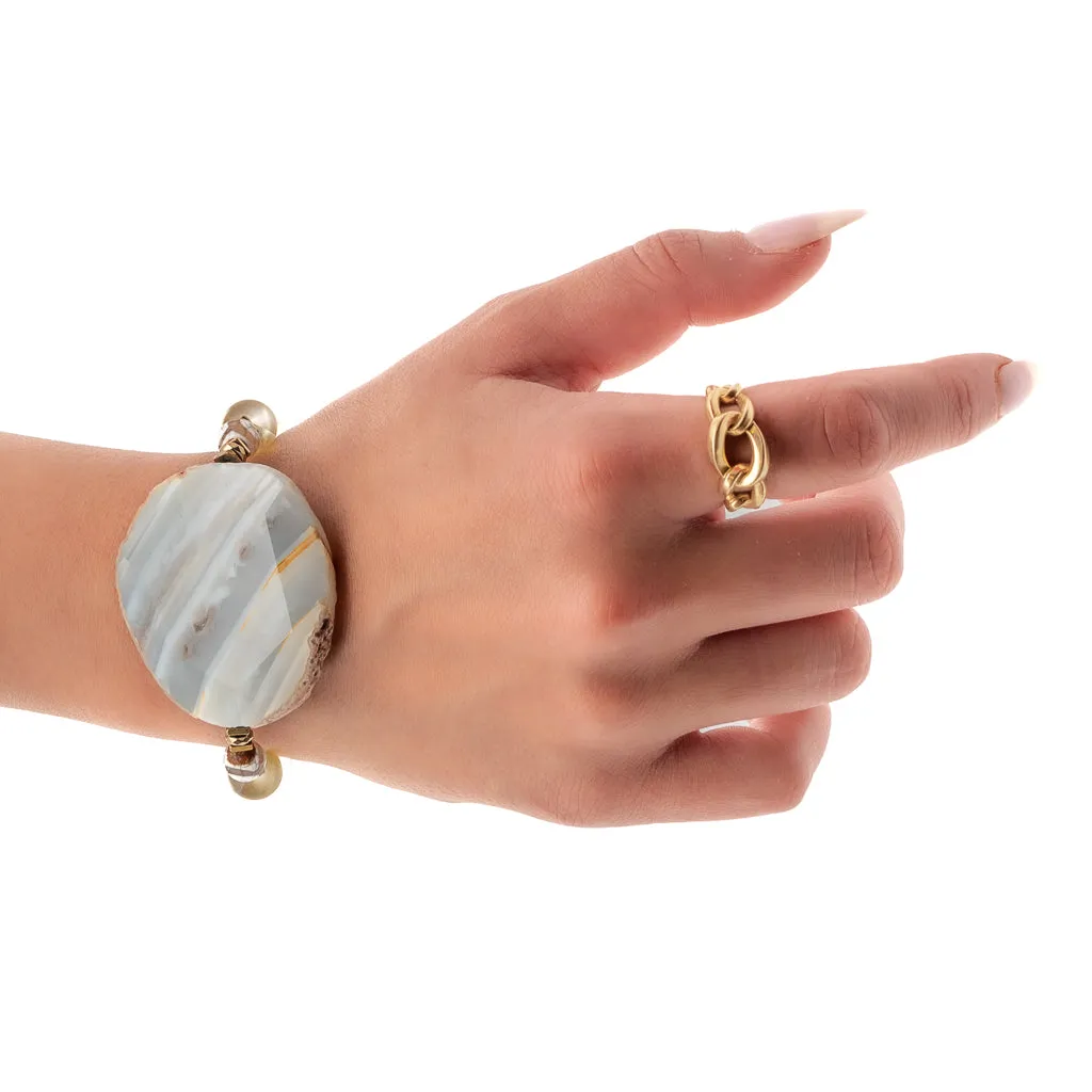 YELLOW CHUNKY AGATE BRACELET
