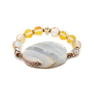 YELLOW CHUNKY AGATE BRACELET