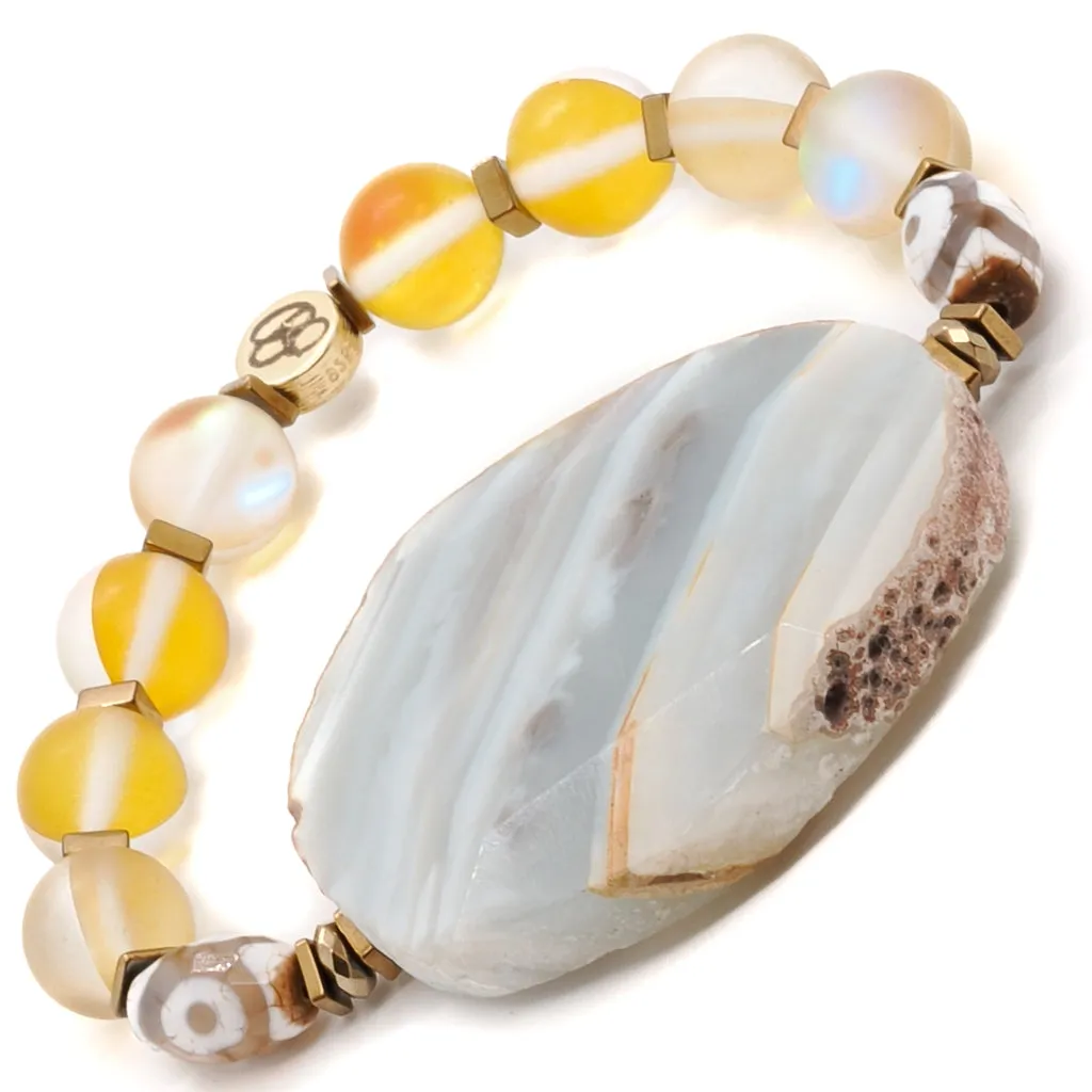 YELLOW CHUNKY AGATE BRACELET