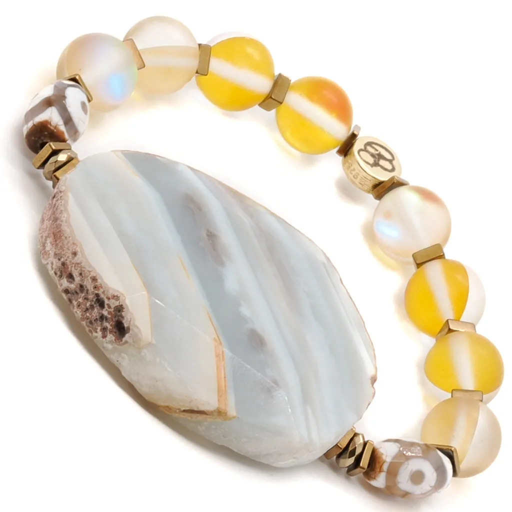 YELLOW CHUNKY AGATE BRACELET