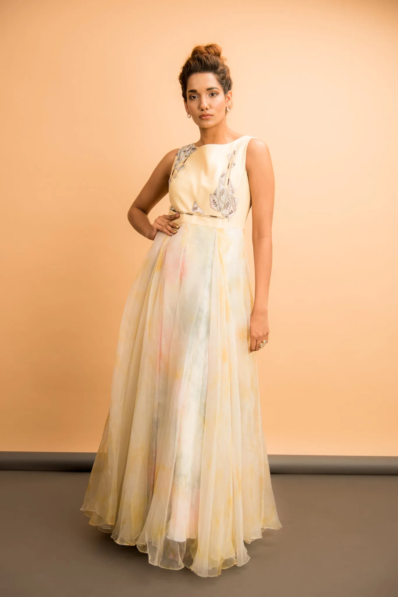 Yellow Embroidered Gown