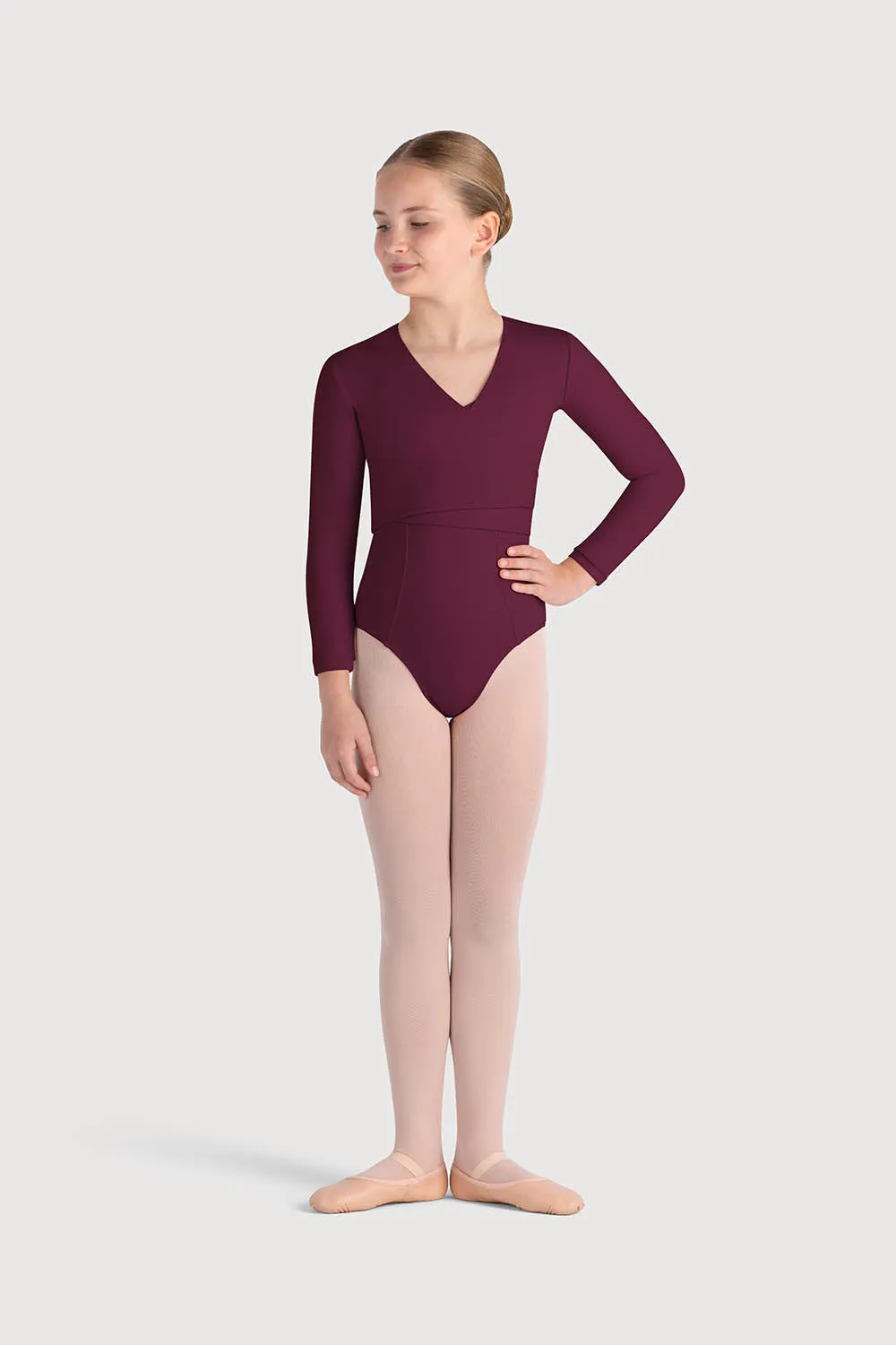 Z0858G - Bloch Overture Crossover Girls Long Sleeve Wrap Top