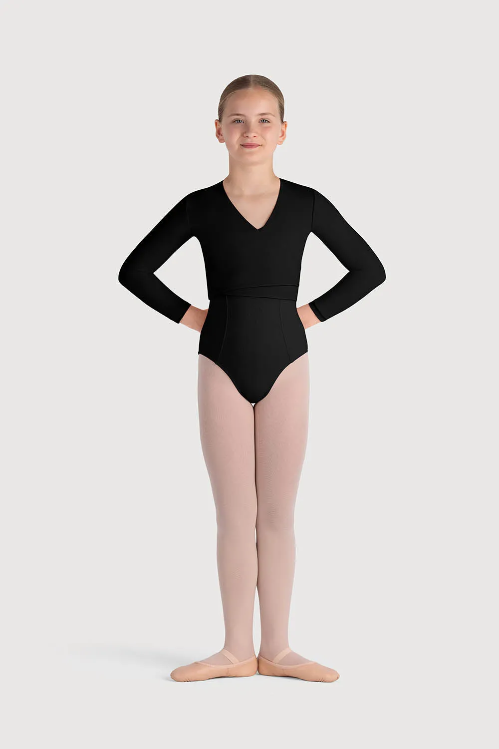 Z0858G - Bloch Overture Crossover Girls Long Sleeve Wrap Top