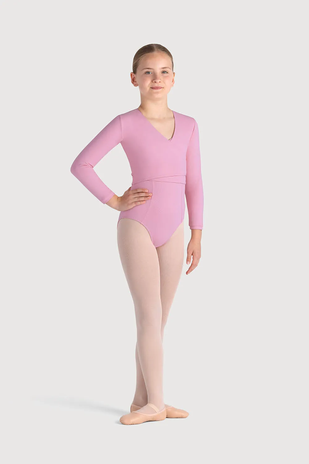 Z0858G - Bloch Overture Crossover Girls Long Sleeve Wrap Top