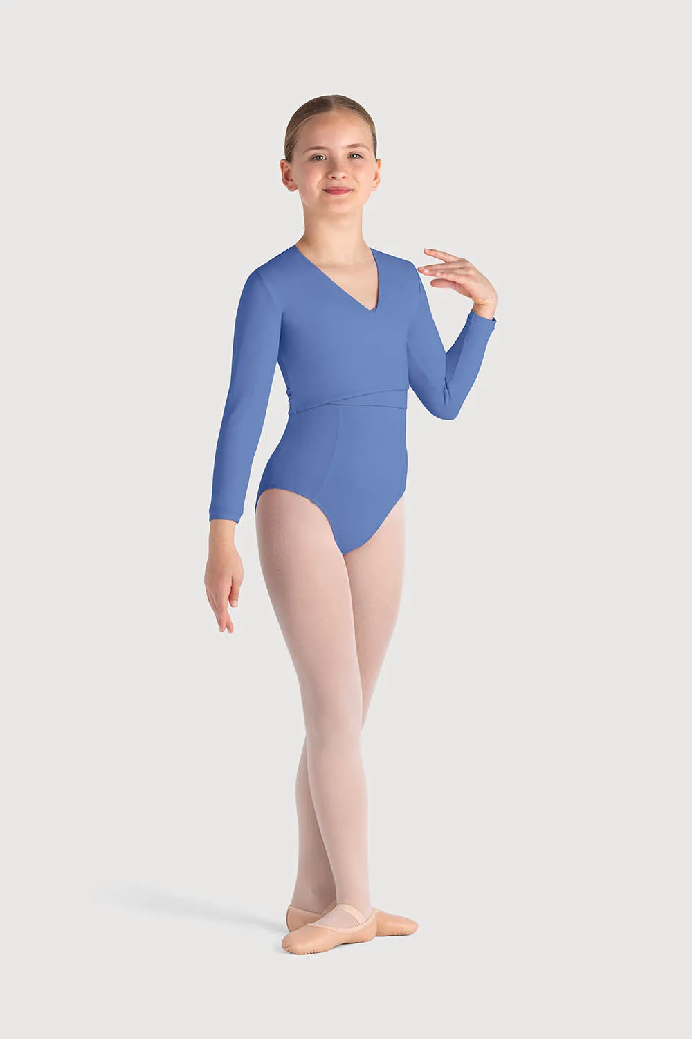 Z0858G - Bloch Overture Crossover Girls Long Sleeve Wrap Top