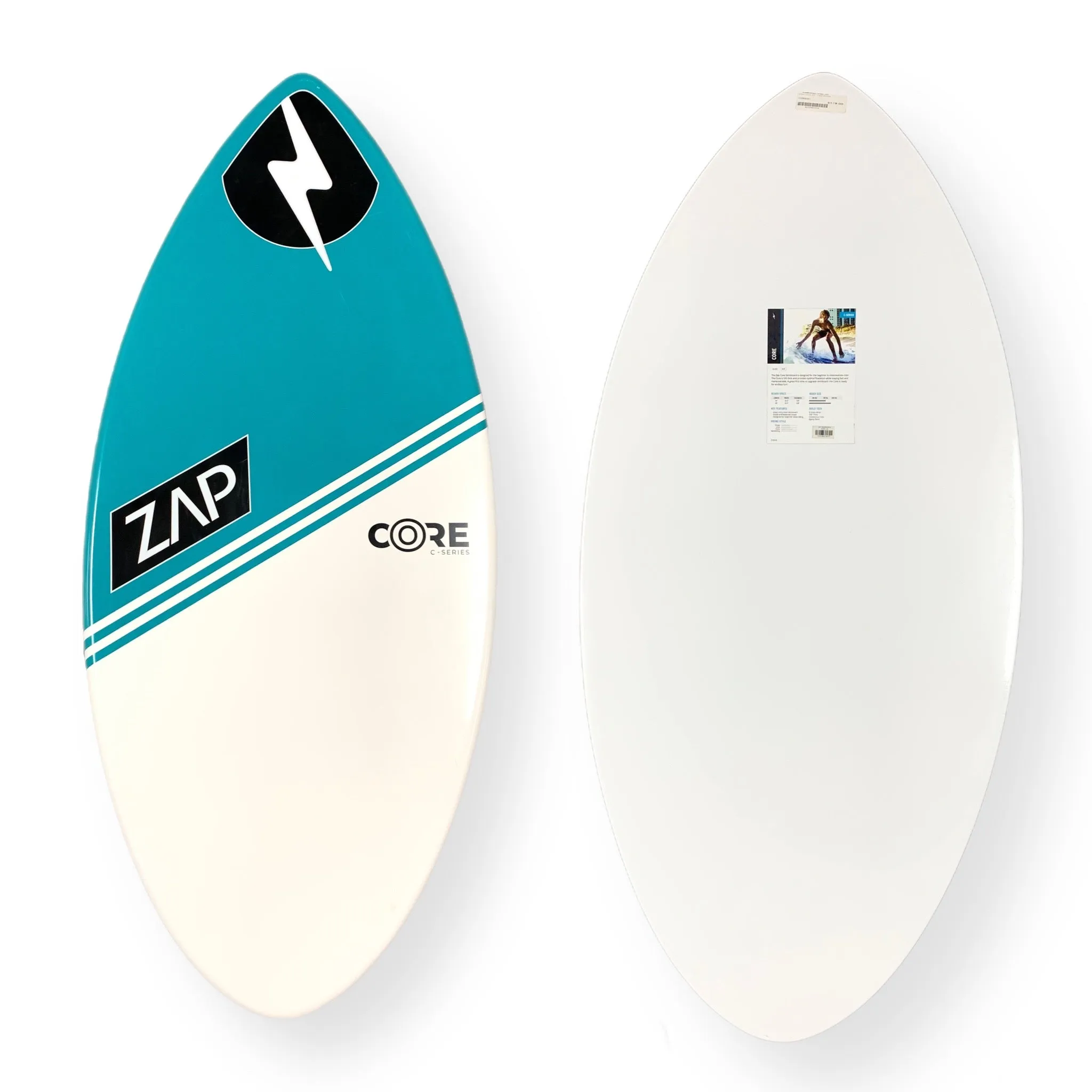 Zap Core 44" Skimboard Teal White
